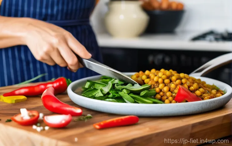 플렉시테리언 식단을 위한 쇼핑 리스트 작성법 - **Prompt 2: Conscious Shopping for Fresh Ingredients**
    A dynamic, eye-level shot inside a well-s...