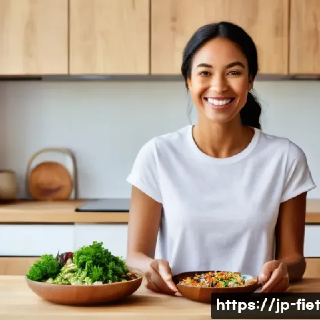 플렉시테리언 식단과 환경 보호 - **Prompt 1: Healthy Glow and Inner Balance**
    An ultra-realistic, vibrant photo of a woman in her...