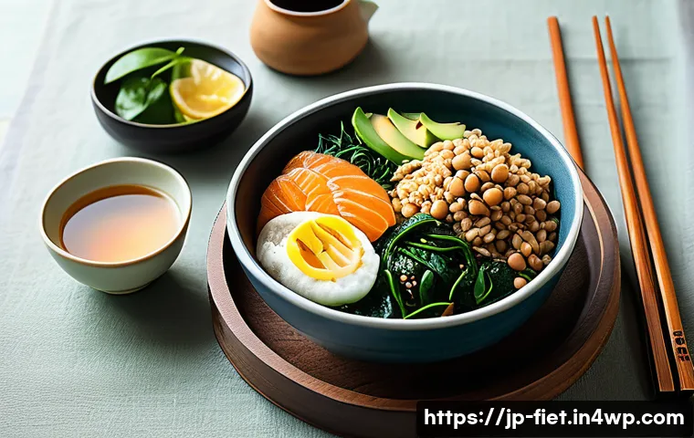 플렉시테리언 식단의 영양소 균형 맞추기 - A vibrant and inviting breakfast scene featuring a Japanese-style table set with a bowl of steaming ...